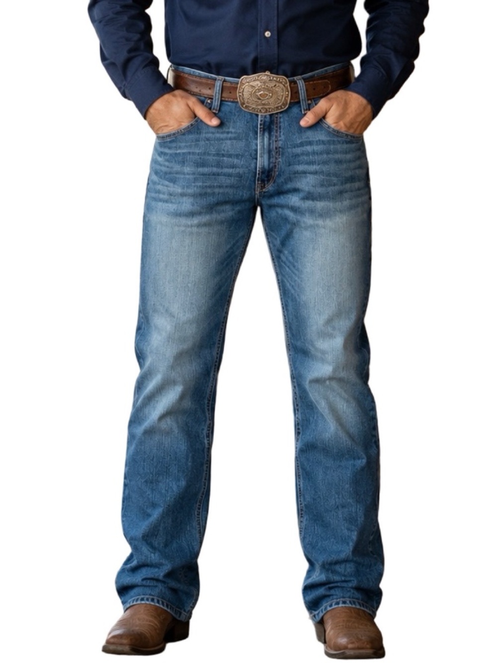 Ariat Men’s 38x32 Relaxed Boot Cut Jeans Medium Wash